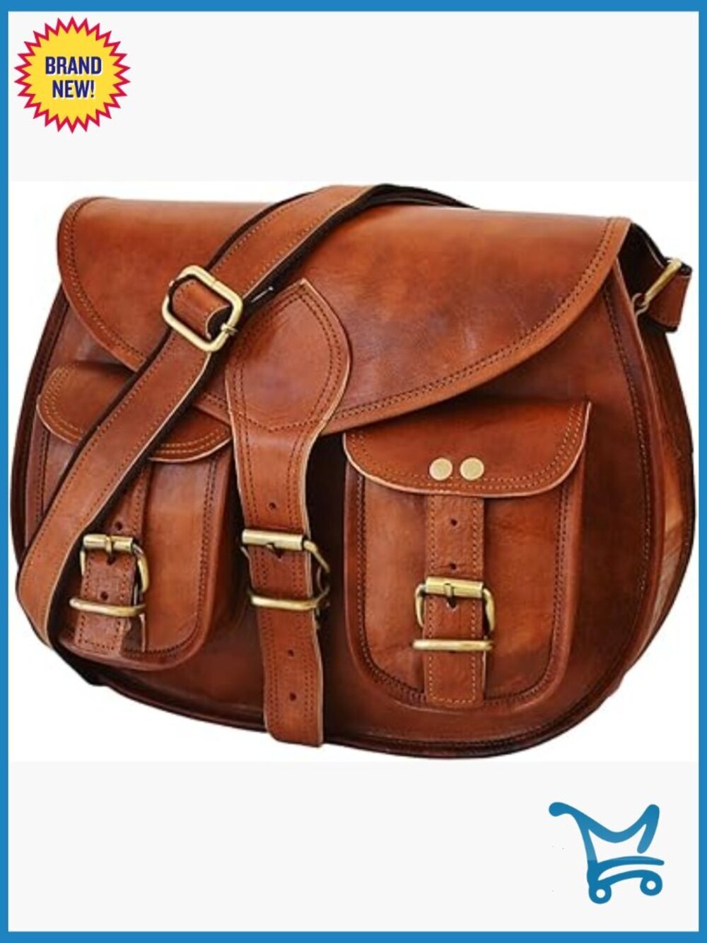 13 Inch Genuine Leather Hobo Crossbody Satchel Travel Purse